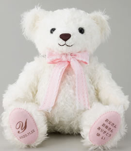 スノーホワイト(リボン:レース&ピンク)